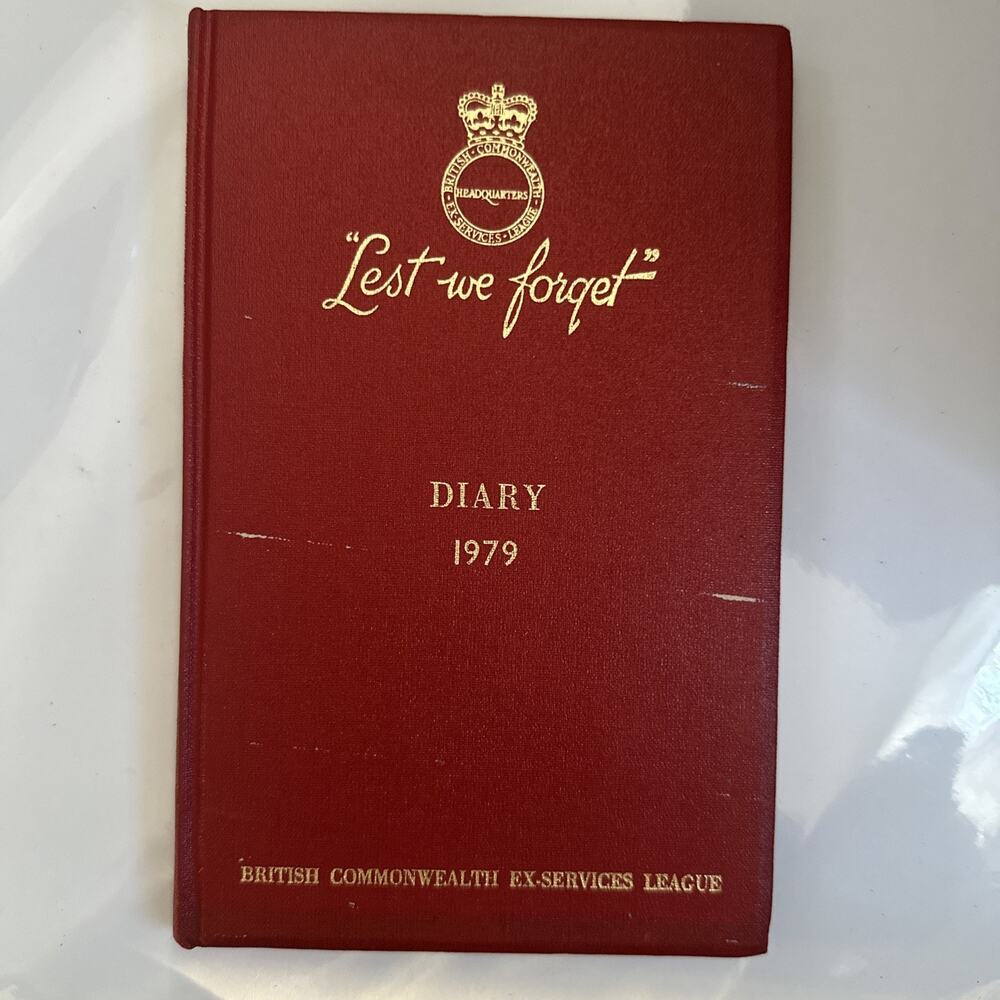Vintage 1979 Lest We Forget Diary British Commonwealth Ex-Services League Unused
